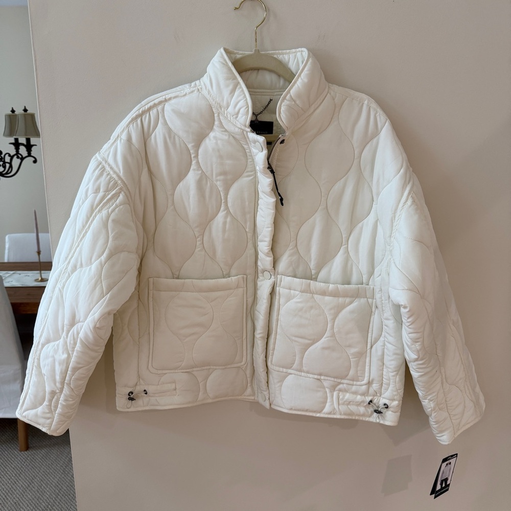 Lucky Brand Off White Onion Quilted Puffer Jacket Small NWT